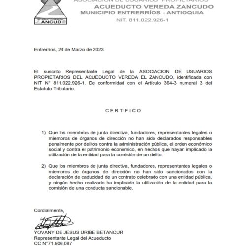 CERTIFICADO RL ANTECEDENTES JUDICIALES FUNDADORES Y JUNTA 2022_001